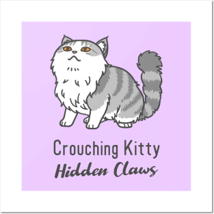 Crouching Kitty Hidden Claws Posters and Art